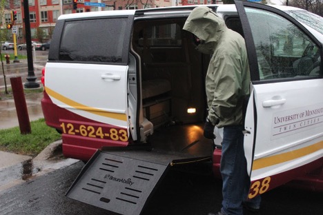 Paratransit Vans are all equipped with ramps among other accommodations.