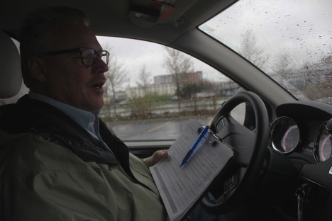 Sorenson looks at his schedule for the day